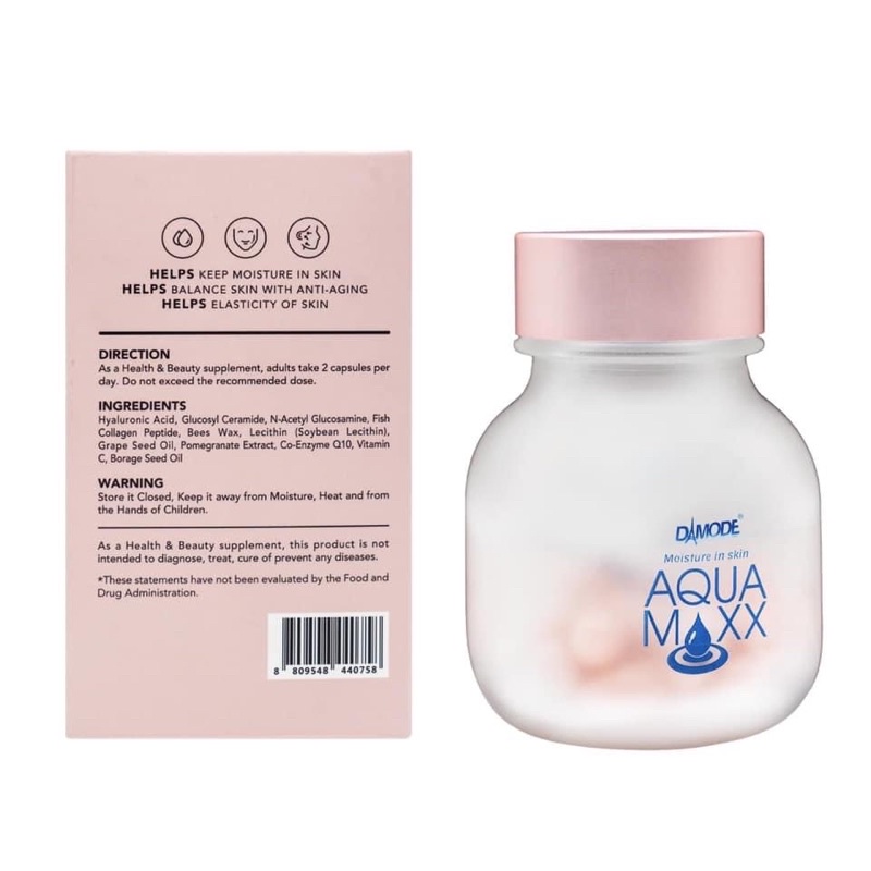 [ Chính Hãng ] Viên Uống Cấp Ẩm, Tái Tạo Da, Bổ Sung Collagen Aqua Maxx - Damode