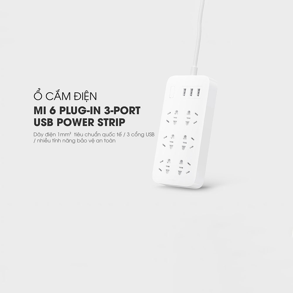 Ổ cắm 6 cổng Xiaomi Power Strip CXB6-1QM - Bảo Hành 1 Tháng