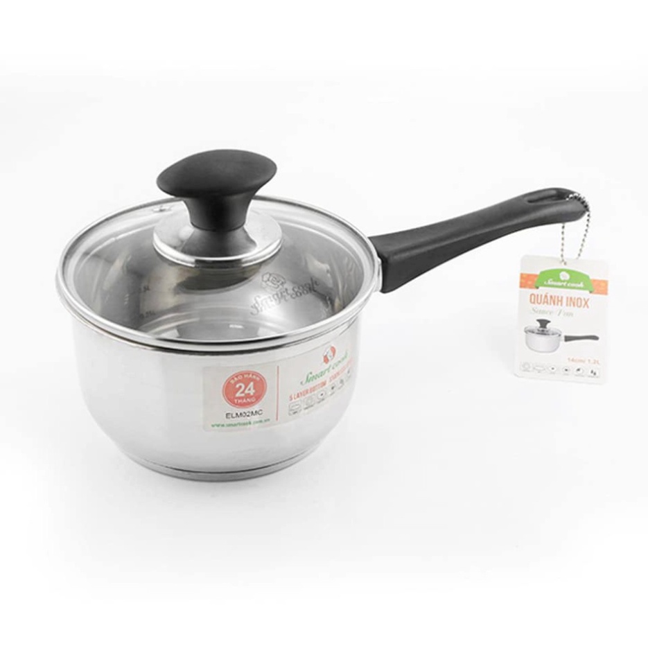 Quánh Inox Cao Cấp Smartcook SM 6989 Size 14Cm (Mẫu Elmich EL 6989 Cũ) - Bảo Hành Chính Hãng 2 Năm