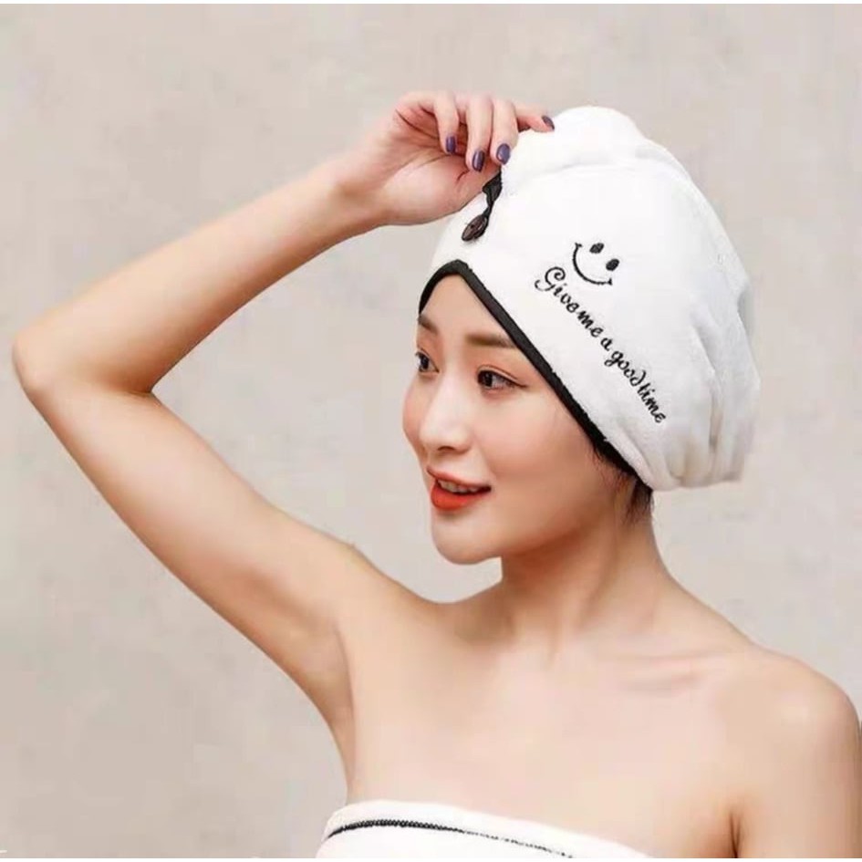 Khăn mũ quấn, ủ tóc mau khô