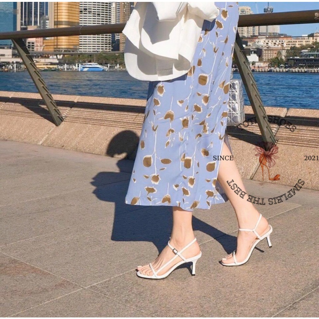 SANDAL CAO GÓT TOTIIE SHOES THỜI TRANG - GIÀY CAO GÓT DÂY MẢNH 5 PHÂN QUAI CÀI G2107020