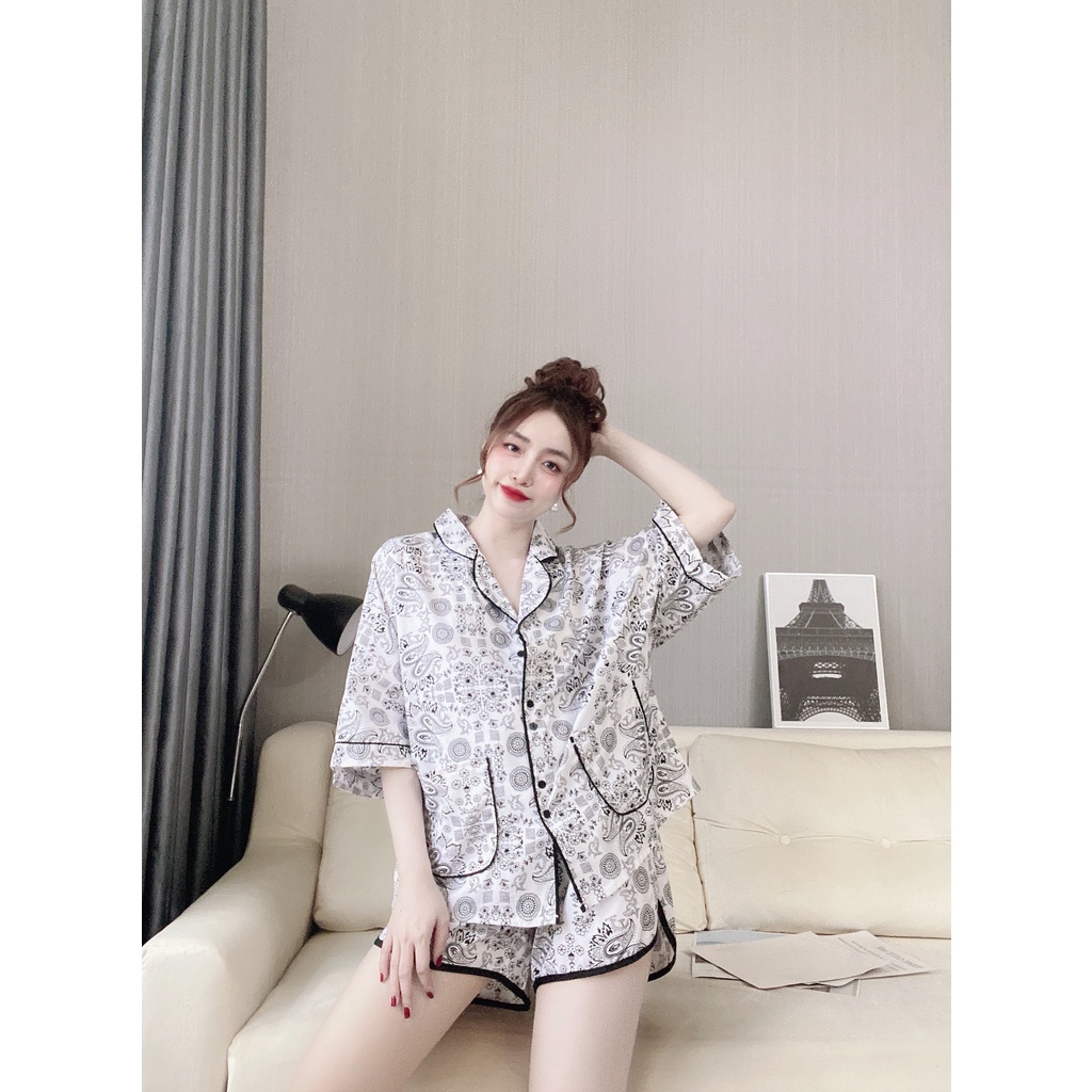 Đồ bộ nữ thiết kế Pijama đùi chất liệu lụa mango cánh dơi cao cấp freesize đẹp giá rẻ | BigBuy360 - bigbuy360.vn
