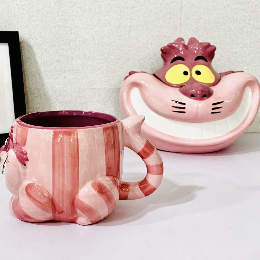 Cốc Uống Nước Bằng Sứ in Hoạt Hình Mèo Cheshire Dễ Thương