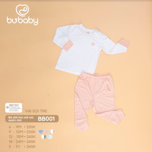 Bộ dài tay cài vai sợi tre BU 6m - 3Y