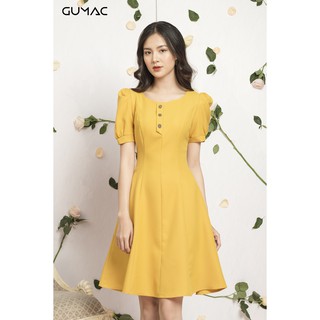 Đầm nữ rã tay phồng GUMAC MS12041_VANG