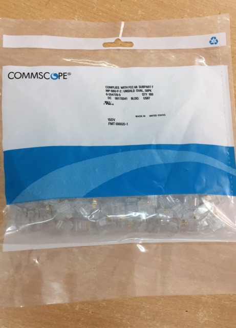 Hạt điện thoại RJ11 AMP Commscope chuẩn bao giá (ảnh thật)