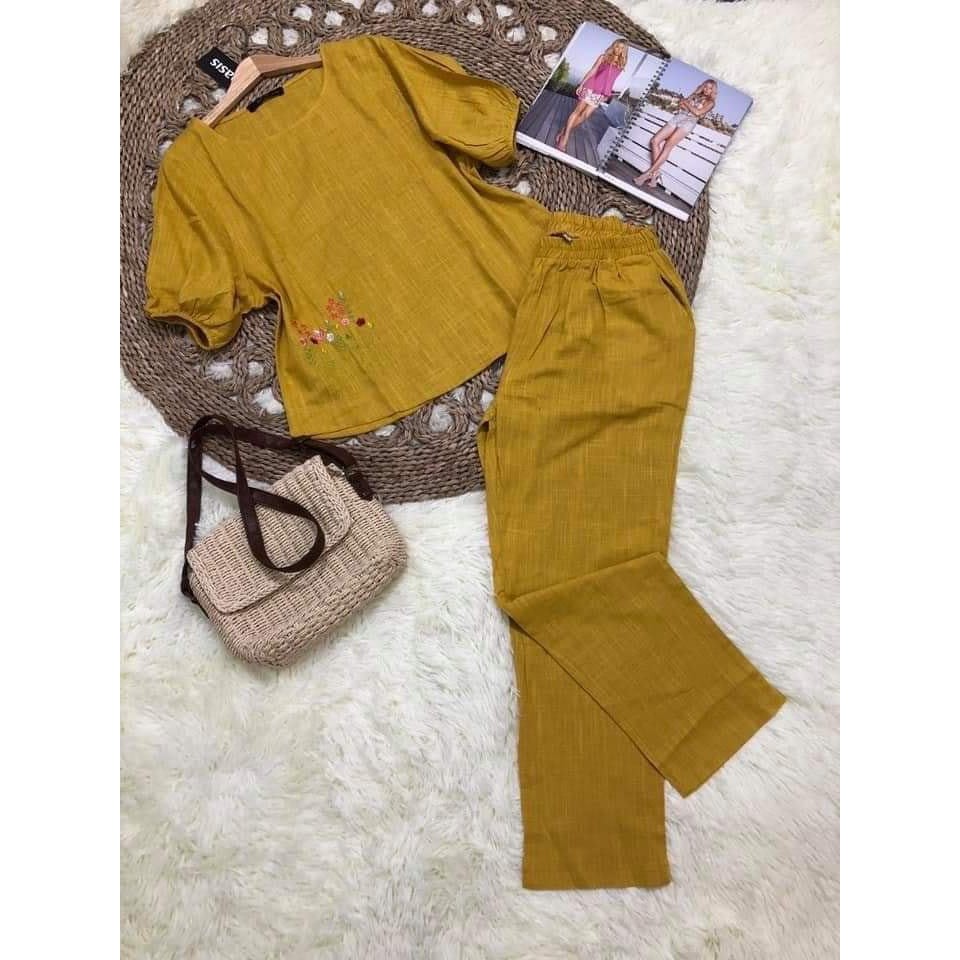 Set linen thêu hoa size M L XL XXL giá 260K/set