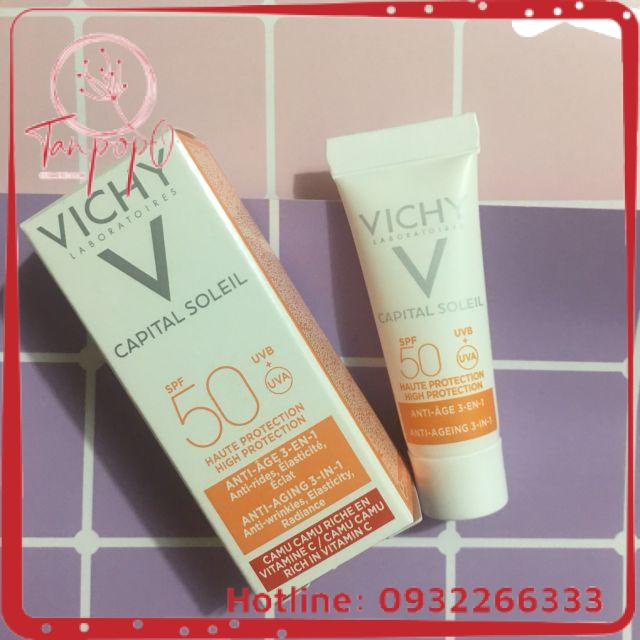 [Mini] Kem Chống Nắng Vichy Capital Soleil SPF 50 Anti-Ageing 3-in-1 3ml