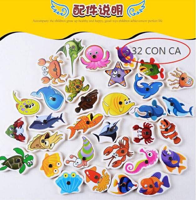 Bộ đồ chơi câu cá bằng gỗ