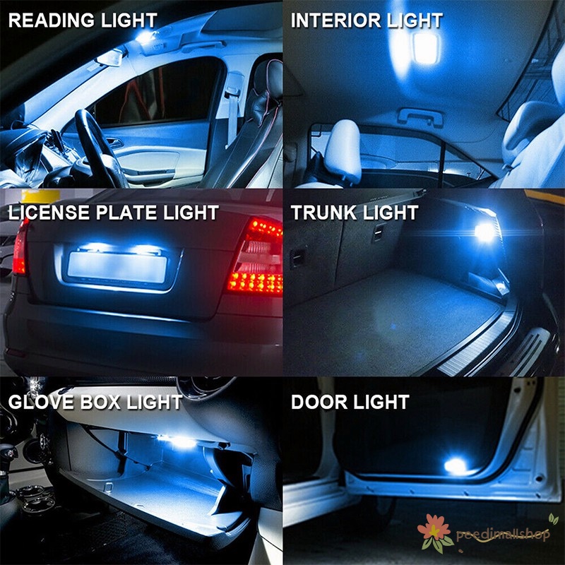 T10 xe hiển thị ánh sáng rộng LED COB T10 W5W 168 501 2825 COB cho xe hơi Đầy 7 màu sắc Đèn