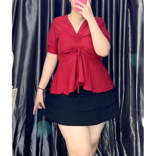 Áo kiểu lụa rút dây nữ bigsize
