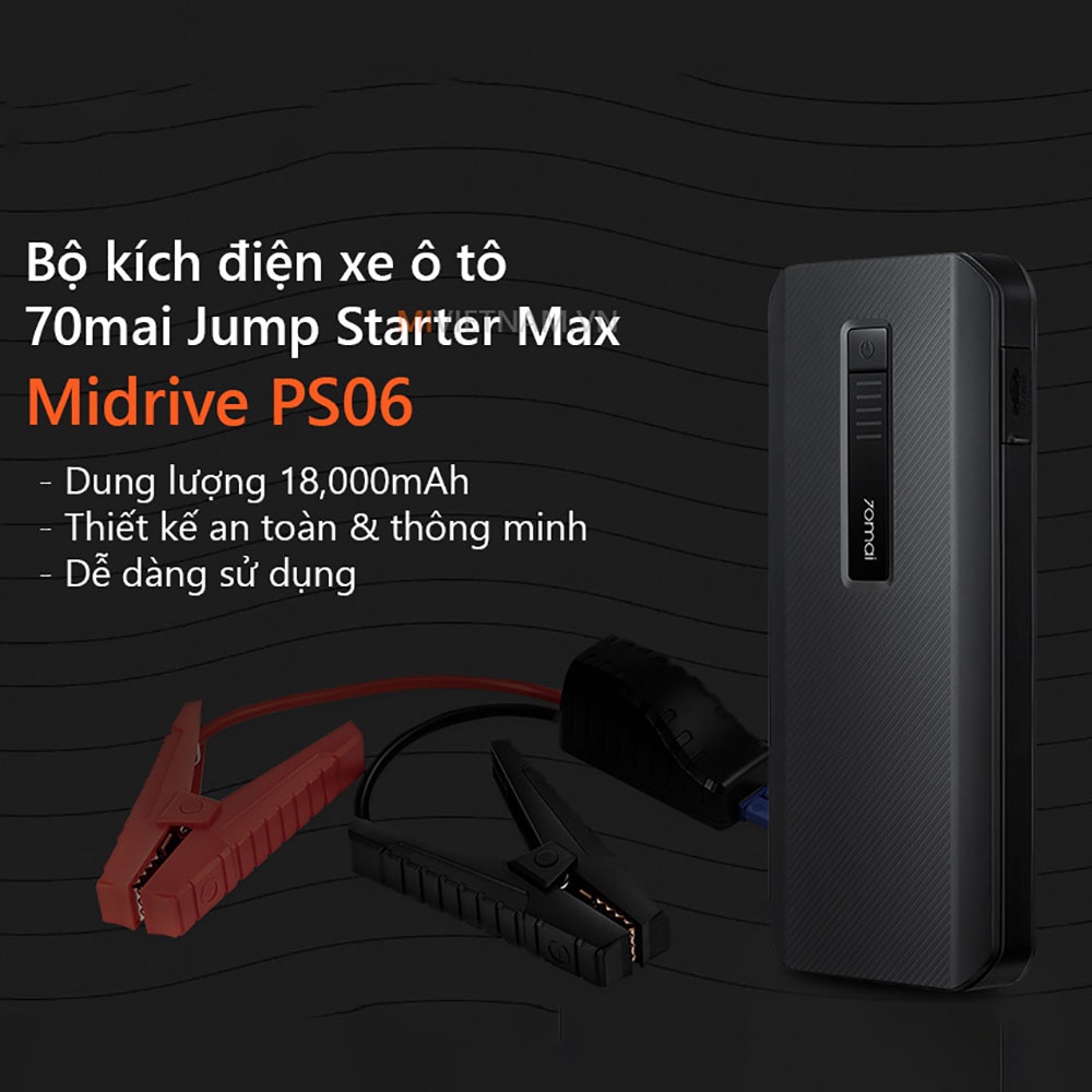 Bộ kích điện bình ắc quy xe ô tô Xiaomi 70mai Midrive PS06 Car Jump Starter Max bản quốc tế