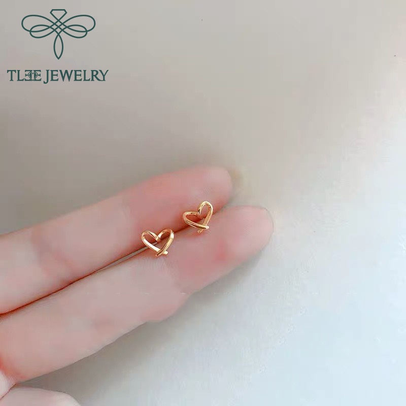 Khuyên tai bạc nữ TLEE trái tim đan chéo xinh xắn TleeJewelry B0145