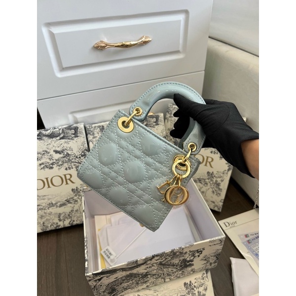 Túi Dr Lady Mini SPSL Sz 14cm Da bóng Tag Vàng Fullbox Bill+túi vải