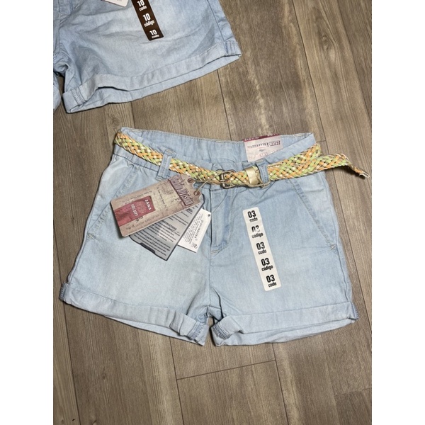 Quần short kèm đai bé gái