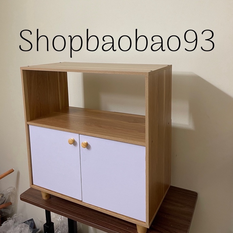 Tủ kệ nhà bếp để lò vi sóng đa năng có kệ hiện đại , kệ bếp có ngăn tủ chân gỗ HM01