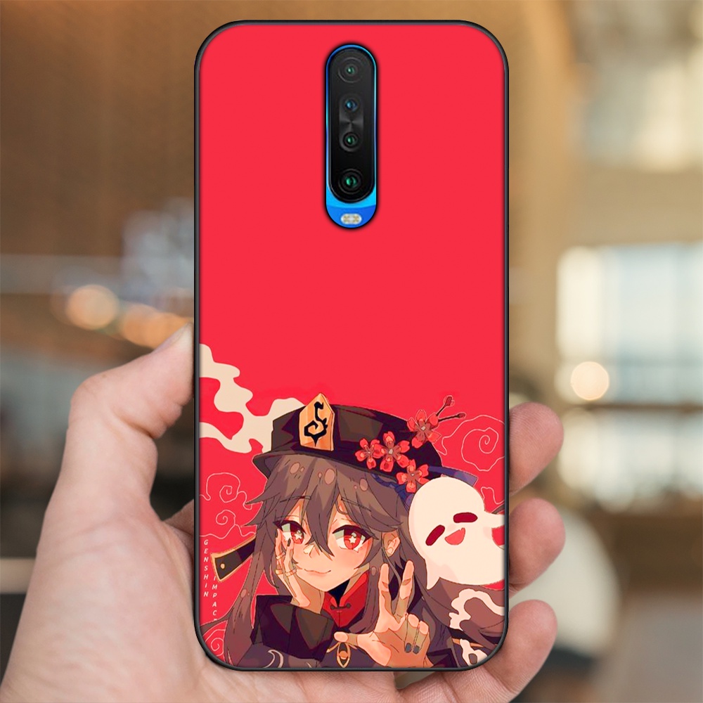 Ốp lưng Xiaomi K30 viền đen in hình Hutao Genshin Impact