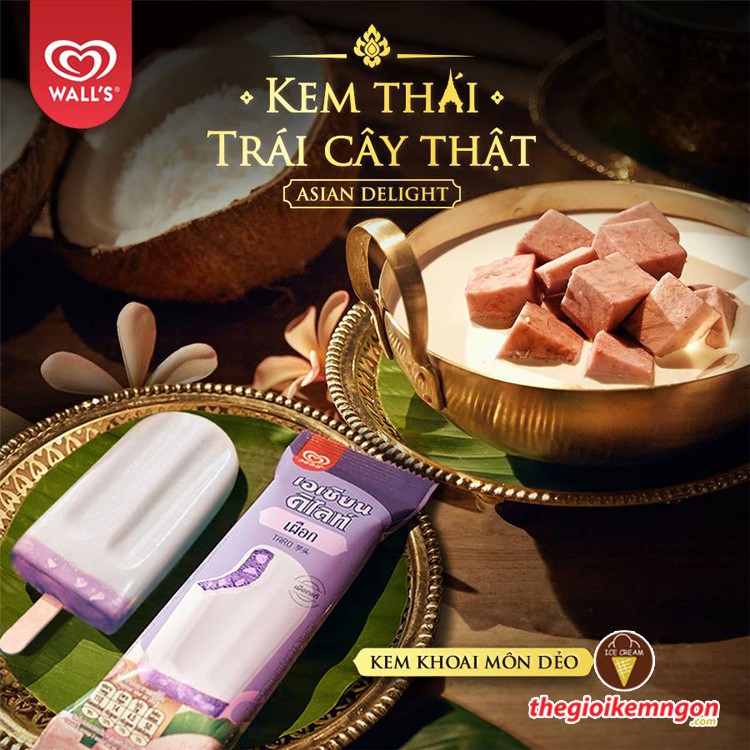 [KEM NGON] Kem khoai môn dẻo Asian Delight Taro Wall's 65ml