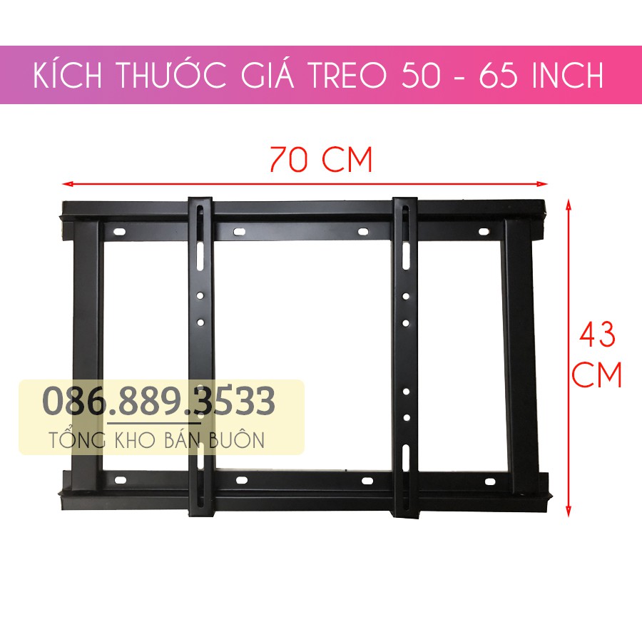 Giá Treo Tivi Phẳng Sát Tường 50 - 55 - 60 - 65 Inch - Khung Treo Tivi Sắt Siêu Dày