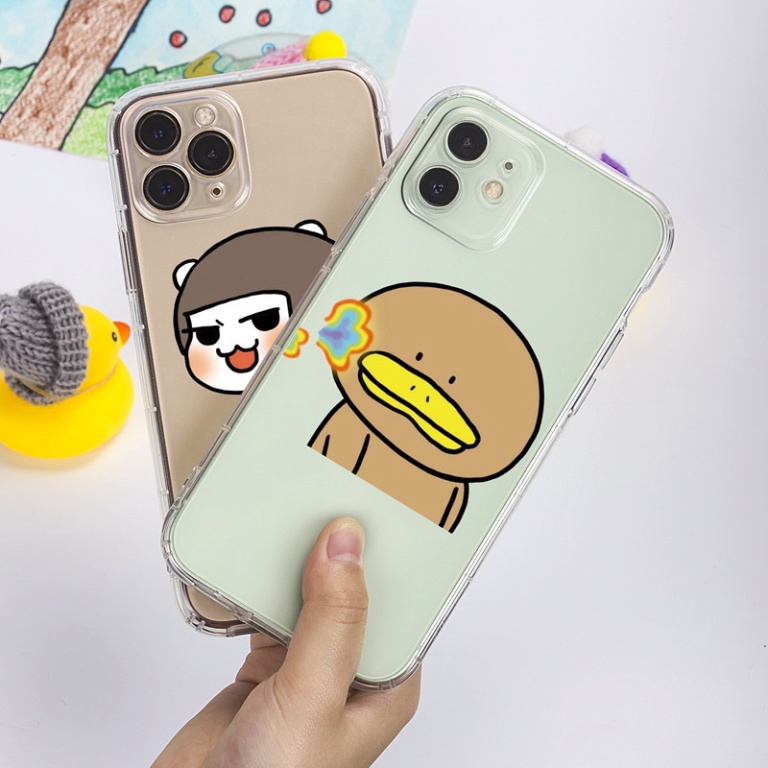 Ốp lưng iphone 6, 6s plus, 7 8 Plus, X, XS, XR, XSMAX, 11, 12, 13 PROMAX TRONG SUỐT CHÚT VỊT VÀ CÔ BÉ PKVN