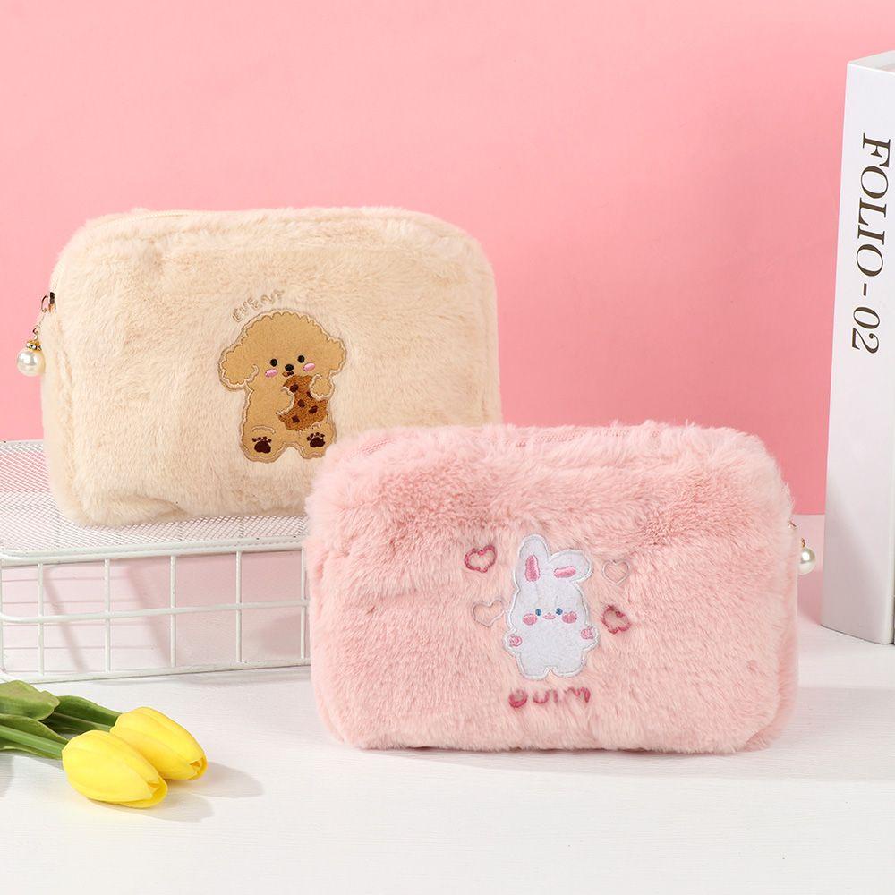 Túi Đựng Đồ Trang Điểm Thiết Kế Gấu Hoạt Hình Nhồi Bông Đáng Yêu