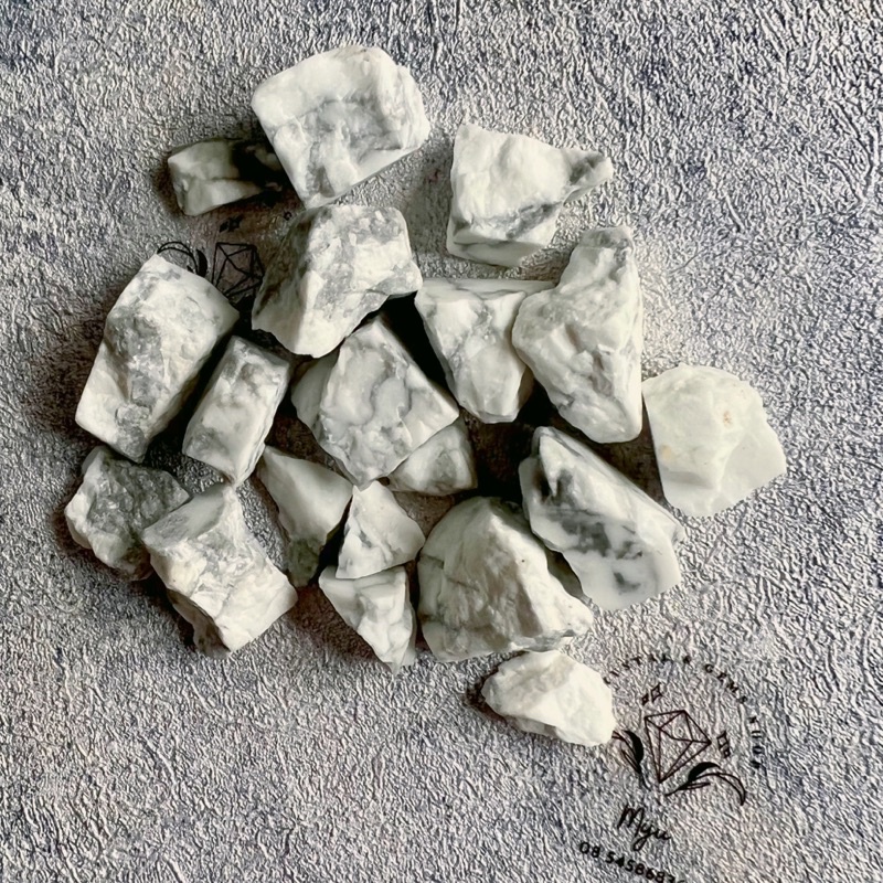 Đá thô Howlite thiên nhiên màu trắng sưu tầm, làm handmade, reiki, thanh tẩy, thiền định
