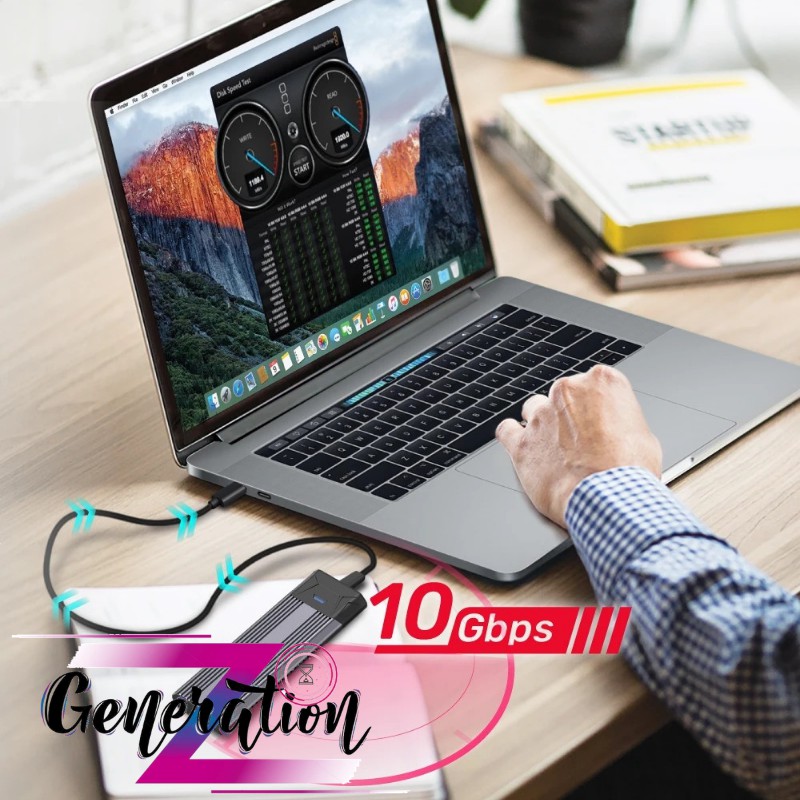 Box SSD Chuẩn PCIe Gen3x2 NVMe M.2/SSD AHCI M.2 SATA6Gbps Unitek S1204B