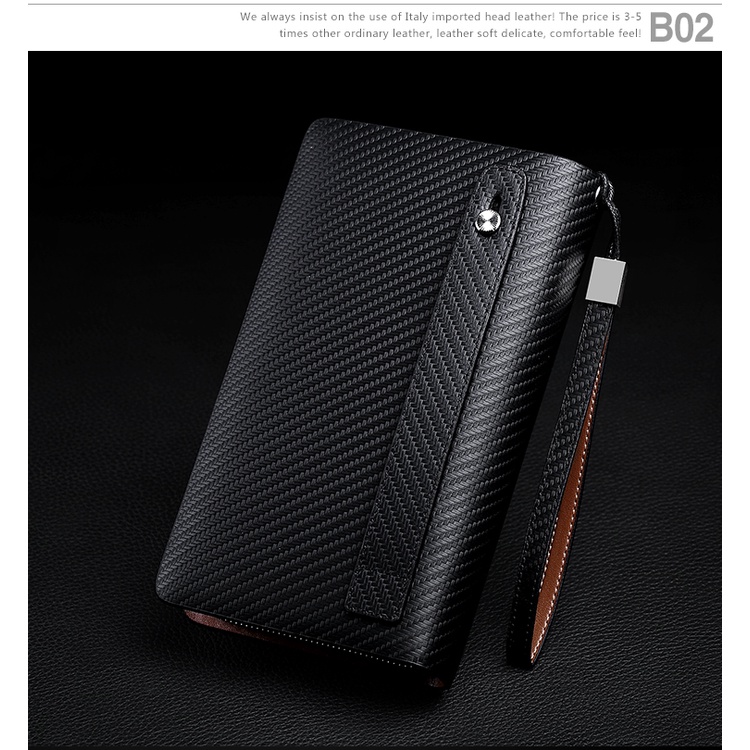 Ví nam cầm tay cao cấp William Polo 170 Clutch 2 khoá da bò -Bảo hành 12 tháng