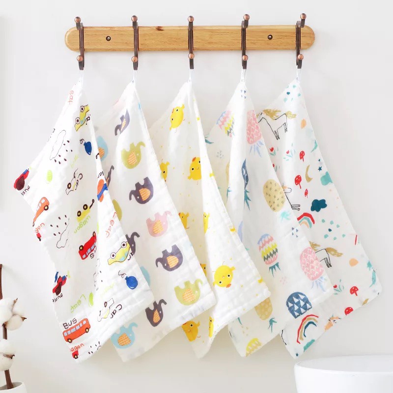Khăn mặt sợi tre 6 lớp mềm mịn , 25* 50 cm , hình chọn ngẫu nhiên