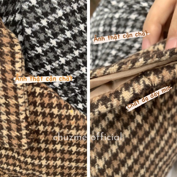  Áo Khoác Dạ Dáng Blazer Kèm Đai, Áo Khoác Blazer Dạ Kẻ Caro Phong Cách Hàn Quốc | BigBuy360 - bigbuy360.vn