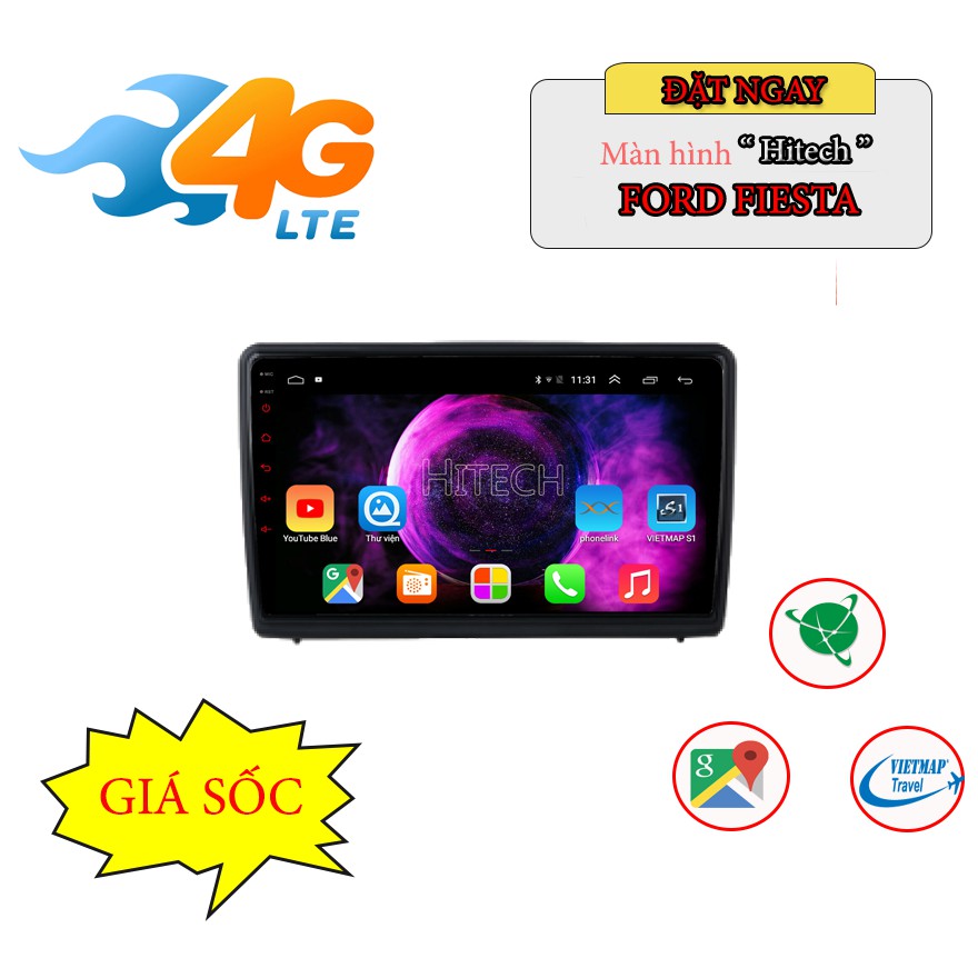 Màn Hình Android Ford Fiesta 2009-2018 Hitech H500