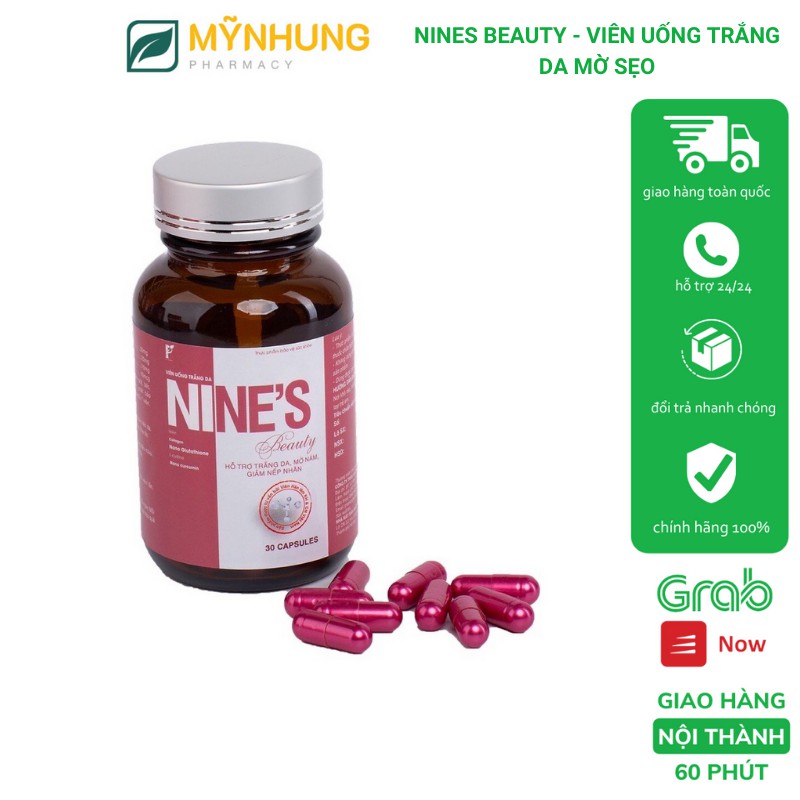 NINES BEAUTY - VIÊN UỐNG TRẮNG DA MỜ SẸO GIẢM THÂM LỌ 30 VIÊN