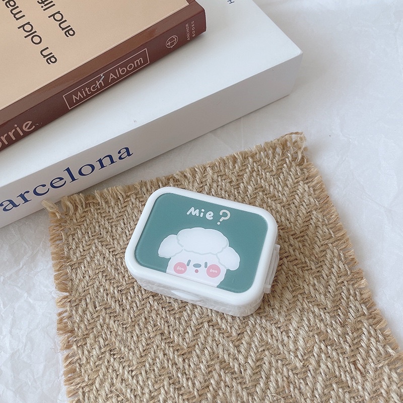 Khay Gương Mini 3D Thú Cute Mẫu Mới - Case Đựng Lens