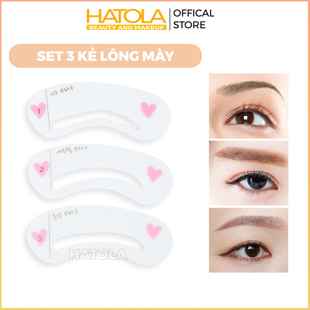 Set 3 khuôn mày kẻ lông mày phong cách Hàn Quốc Hatola