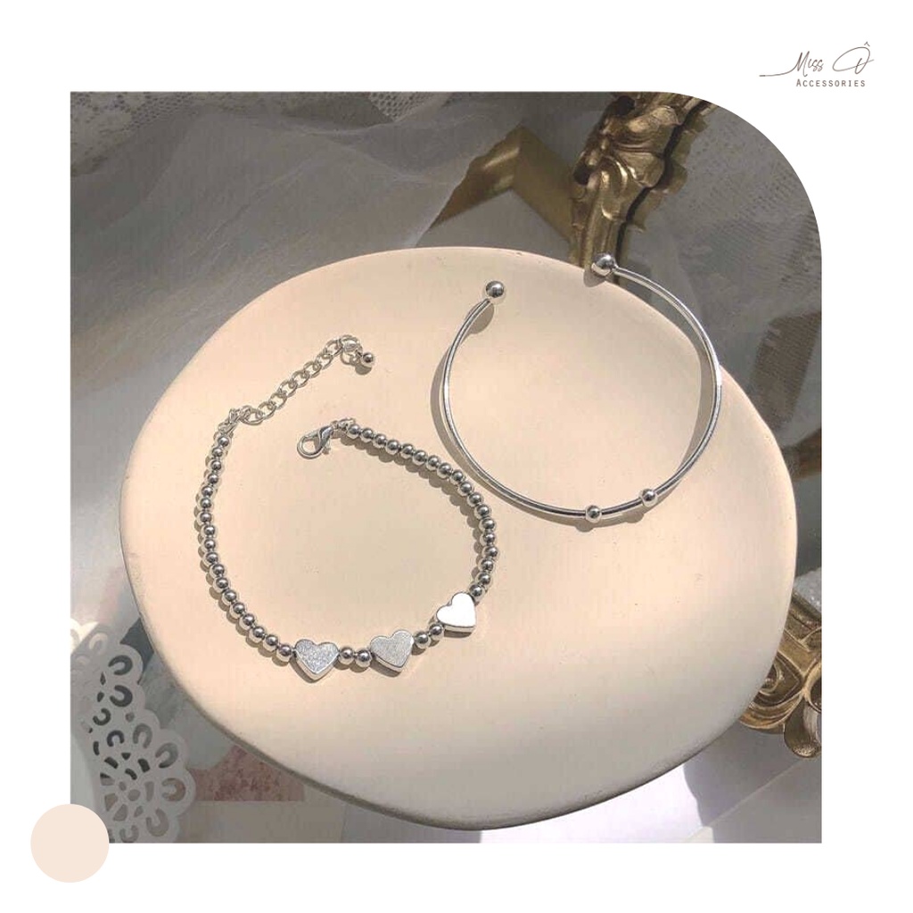 Vòng tay/ Lắc tay/ Bracelet Miss Ô VT1003 mạ bạc freesize