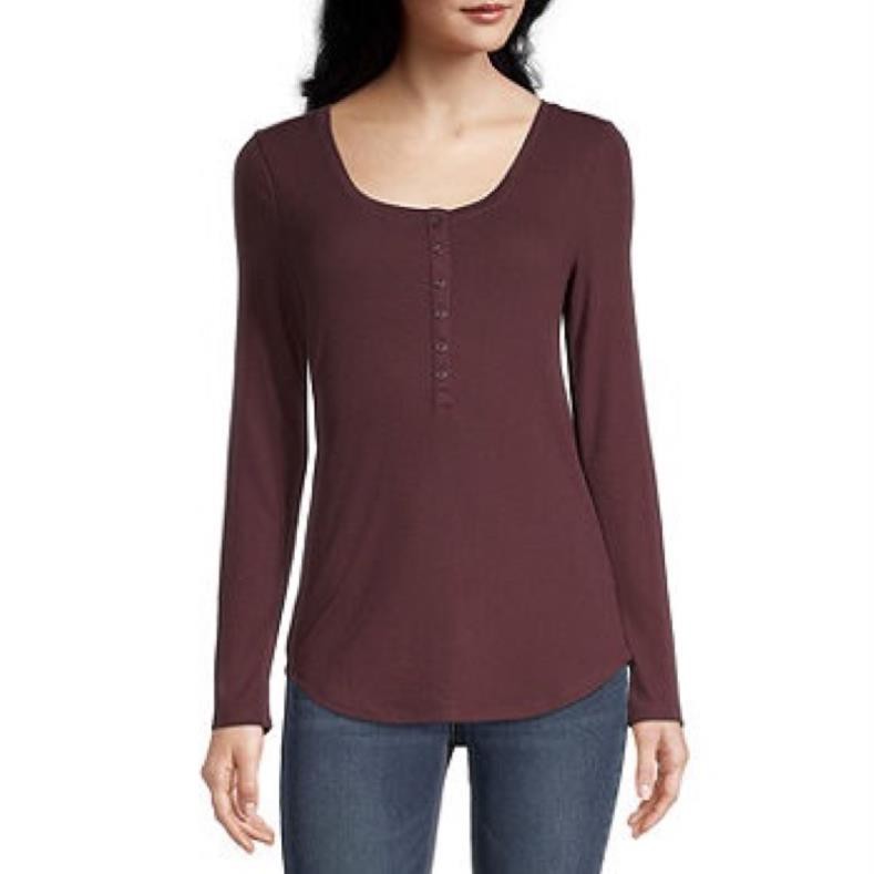PLUSSIZE Áo thun gân henley ana bigsize tay dài BIGSIZE