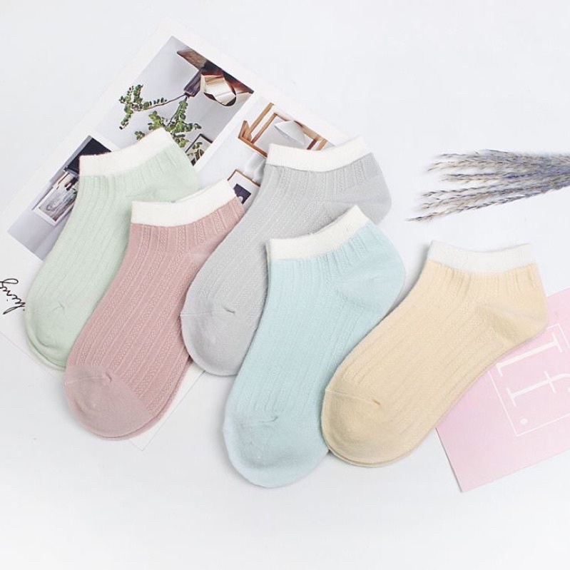 [TonaShoe] Vớ Cổ Ngắn Unisex Cotton Co Giãn Hút Mồ Hôi, Khử Mùi Êm Chân Phù Hợp Cho Mọi Loại Giày