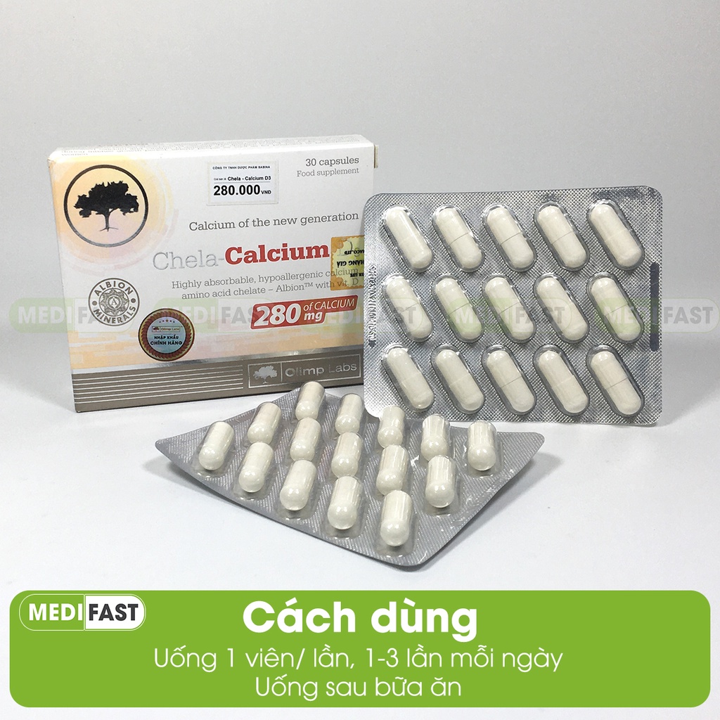 Chela Calcium bổ sung Canxi hữu cơ và D3 cho bà bầu, người lớn, mẹ sau sinh, không gây táo bón, nhập khẩu chính hãng