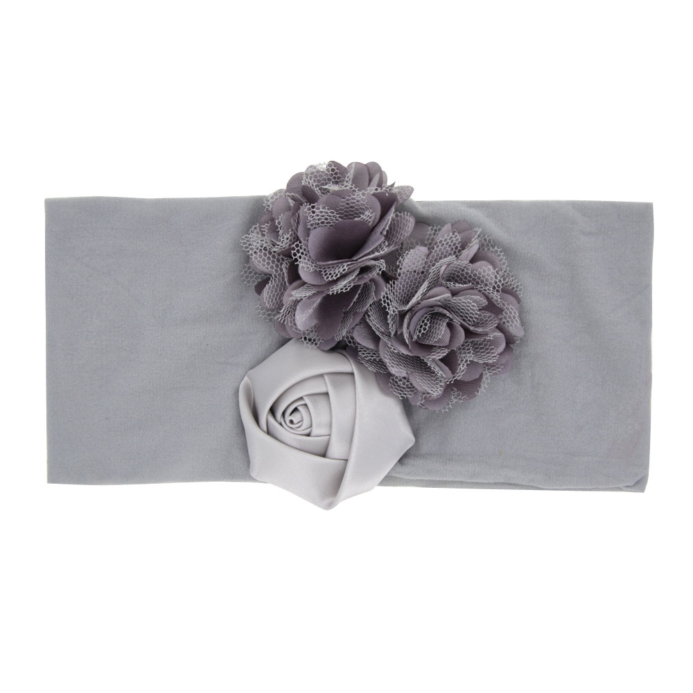 Băng Đô Cài Tóc satin Co Giãn Đính Hoa Hồng / Thắt Nút Bản Rộng Bằng nylon Cho Bé Gái / Bé Gái