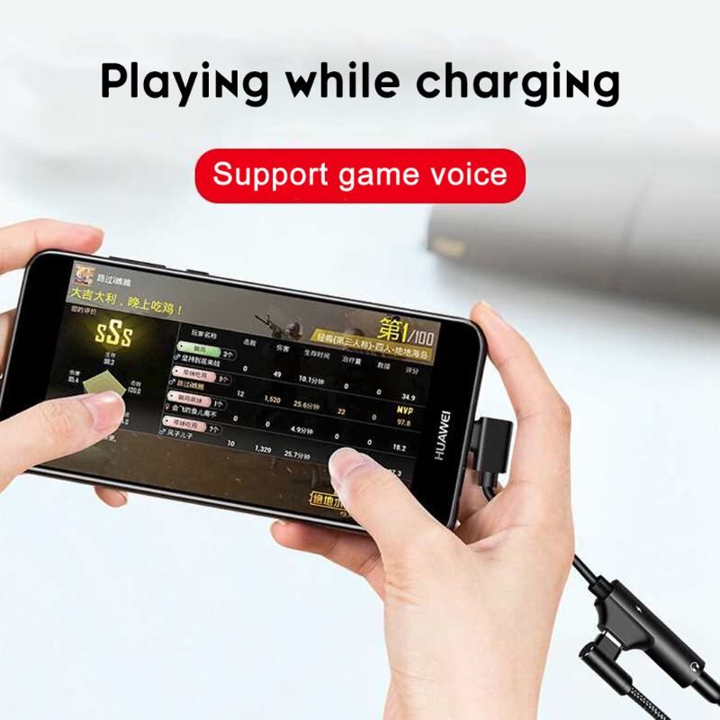 Dây Cáp Chuyển Đổi Tai Nghe 2 Trong 1 usb type c Sang 3 5mm note9 htc