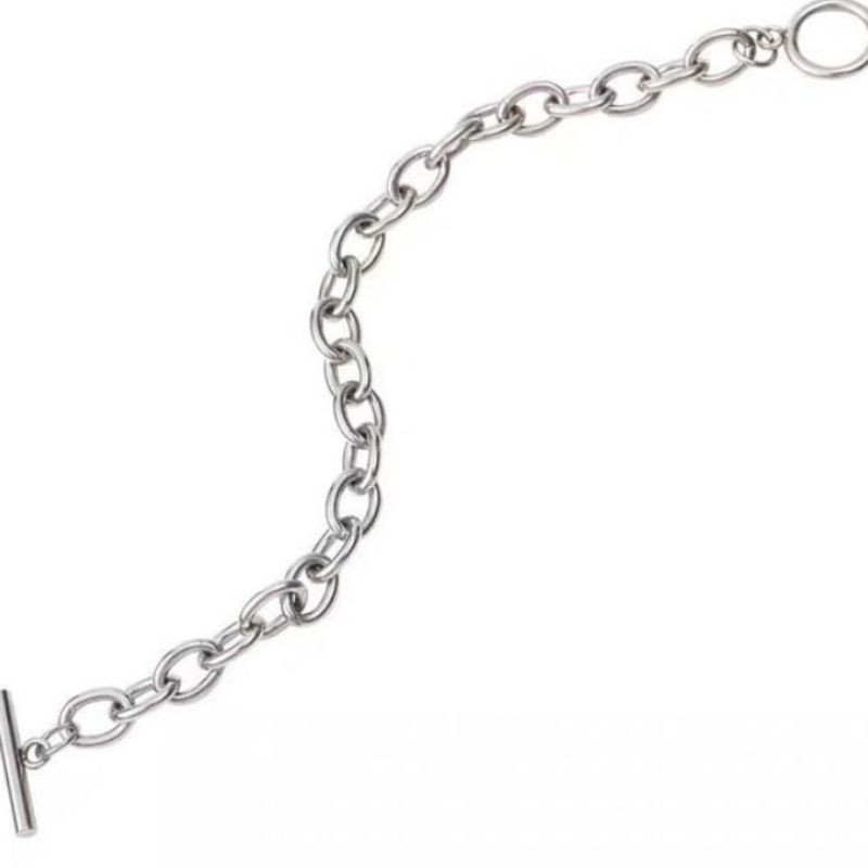 Vòng tay nam nữ mắt xích O tròn unisex thép không gỉ