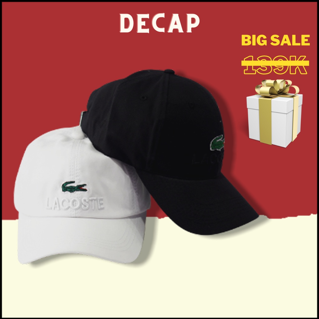 Mũ lưỡi trai nam nữ, nón kết unisex ulzzangulzzang chất vải kaki snapback kiểu Lacoste cao cấp |DECAP SHOP