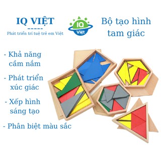Giáo Cụ Montessori -  Bộ 5 Hộp Tạo Hình Từ Tam Giác