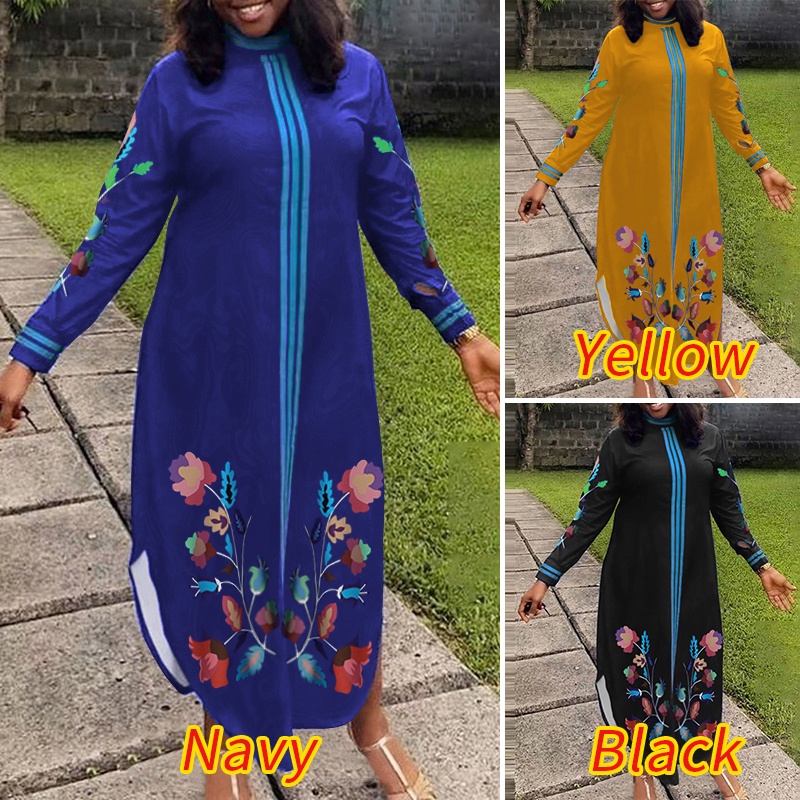 Đầm dài ZANZEA xẻ tà phong cách Châu Âu vintage cho nữ