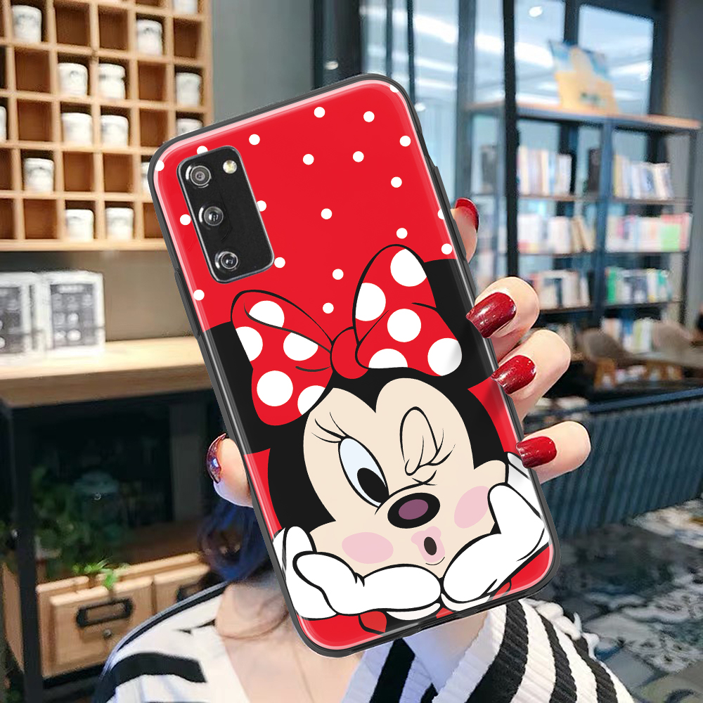 Ốp điện thoại mặt kính Mickey Minnie cho Samsung galaxy S9PLUS S9 S8PLUS S8 S7EDGE S7