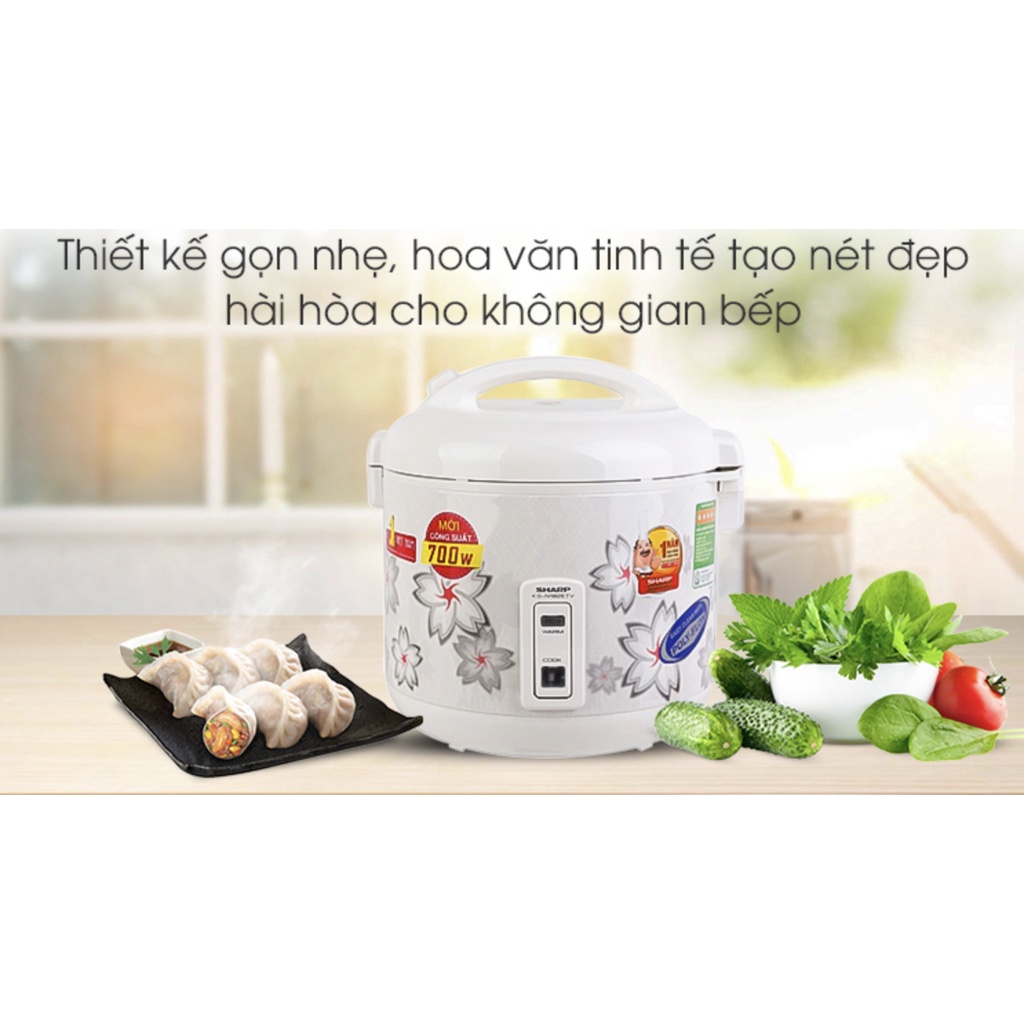 Nồi cơm điện Sharp 1.8 lít KS-N182ETV