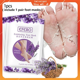 ✨twivnignt Mặt nạ tẩy tế bào chết cho chân / Mặt nạ lavender ủ tẩy tế bào chết bàn chân + tẩy vết chai + nứt gót chân