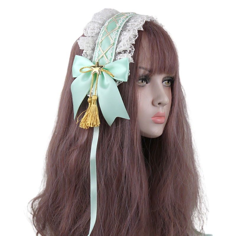 Băng Đô Ren Đính Ngôi Sao Tua Rua Hóa Trang Lolita