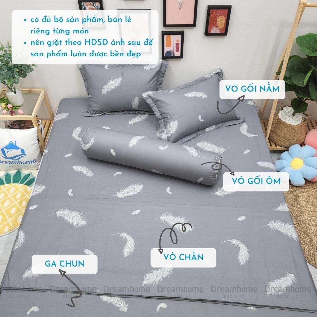 Ga giường cotton 100% DREAMHOME bo chun bọc đệm đủ size, đặt được size nệm lò xo, không phai xù, đanh mát cho mùa hè
