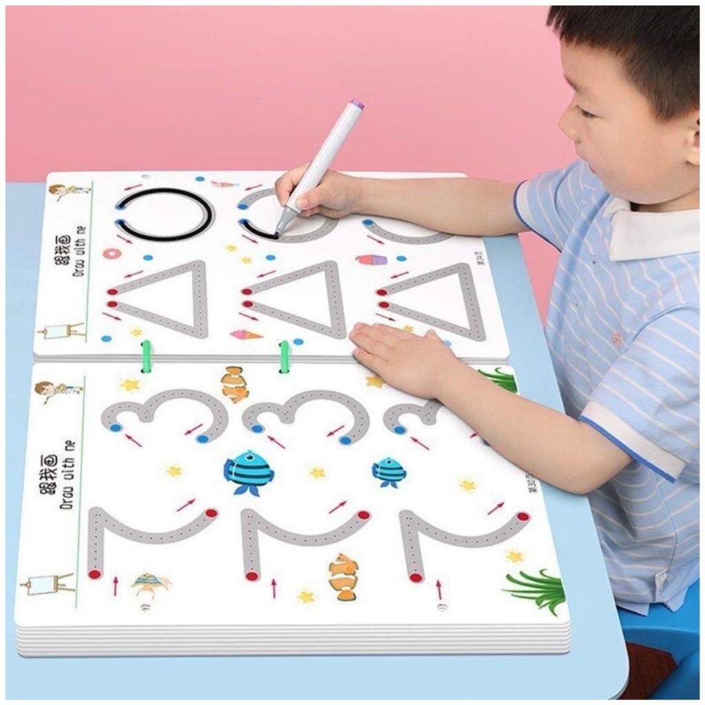 Tập tô vẽ thông minh xóa được - Giáo dục toàn diện Montessori dèn luyện tính kiên trì